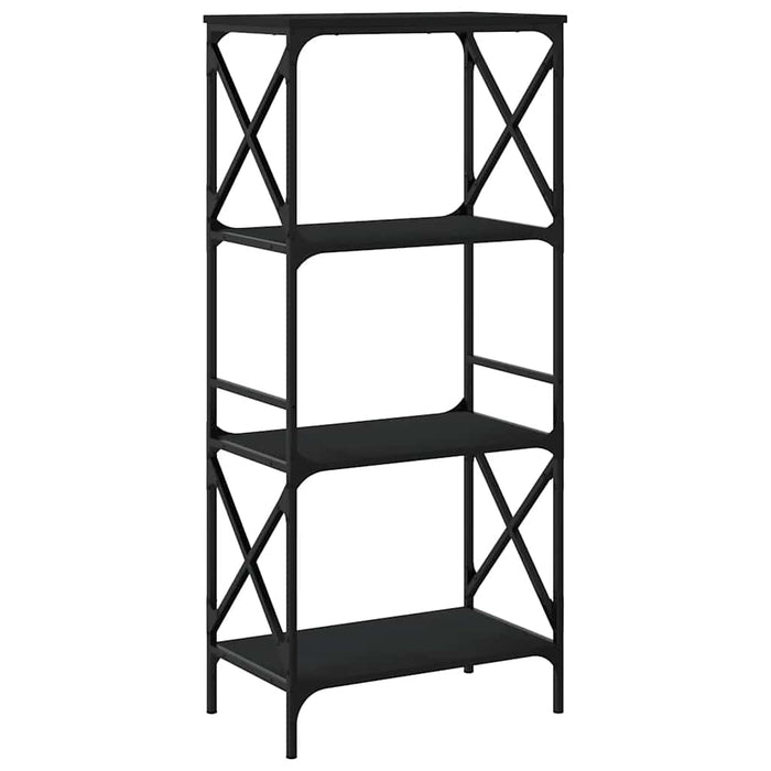 Bibliotecă cu 4 niveluri, negru, 59x35x132 cm, lemn prelucrat - WALTI WALTI