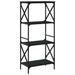 Bibliotecă cu 4 niveluri, negru, 59x35x132 cm, lemn prelucrat - WALTI WALTI