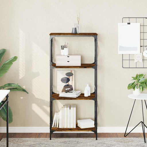 Bibliotecă 4 niveluri stejar afumat 59x35x132 cm lemn prelucrat - WALTI WALTI