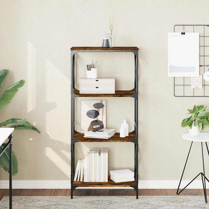 Bibliotecă 4 niveluri stejar afumat 59x35x132 cm lemn prelucrat - WALTI WALTI