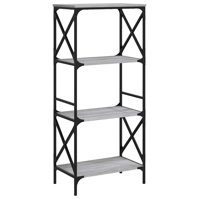 Bibliotecă cu 4 niveluri gri sonoma 59x35x132 cm lemn prelucrat - WALTI WALTI