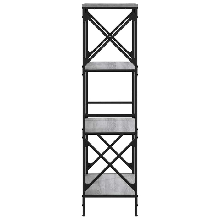 Bibliotecă cu 4 niveluri gri sonoma 59x35x132 cm lemn prelucrat - WALTI WALTI