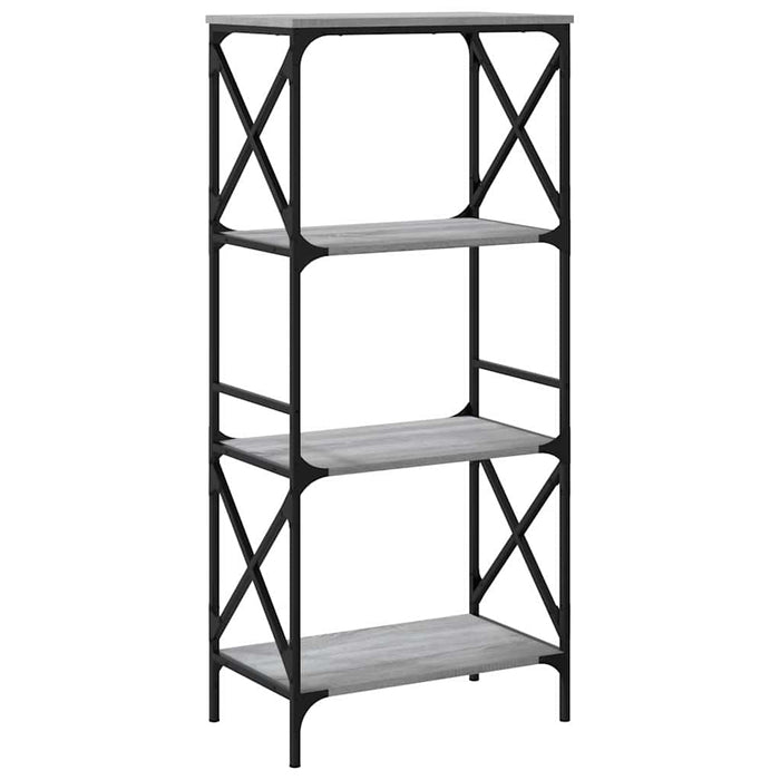 Bibliotecă cu 4 niveluri gri sonoma 59x35x132 cm lemn prelucrat - WALTI WALTI