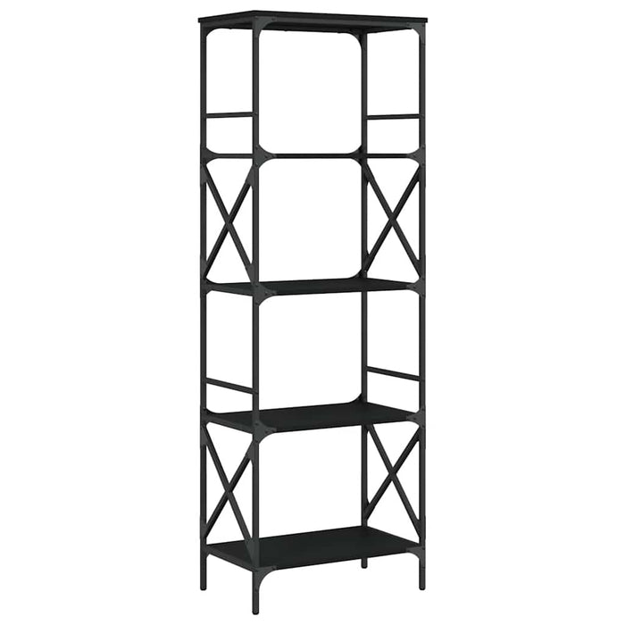 Bibliotecă cu 5 niveluri, negru, 59x35x171 cm, lemn prelucrat WALTI