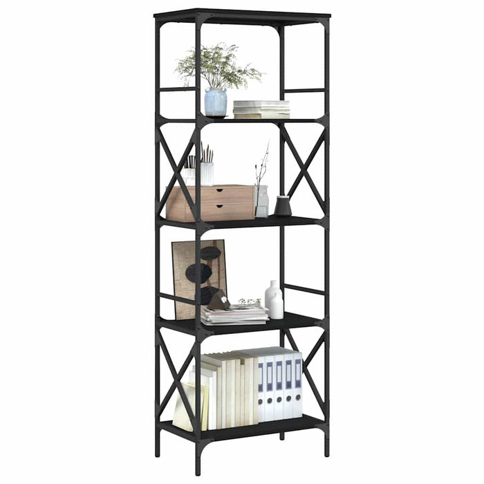 Bibliotecă cu 5 niveluri, negru, 59x35x171 cm, lemn prelucrat WALTI