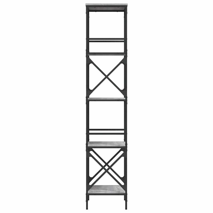 Bibliotecă cu 5 niveluri gri sonoma 59x35x171 cm lemn prelucrat - WALTI WALTI