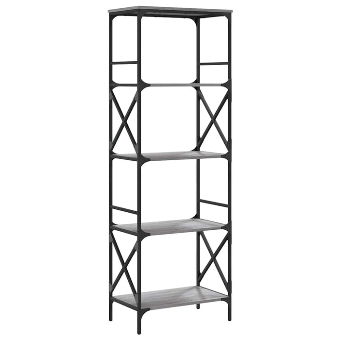 Bibliotecă cu 5 niveluri gri sonoma 59x35x171 cm lemn prelucrat - WALTI WALTI