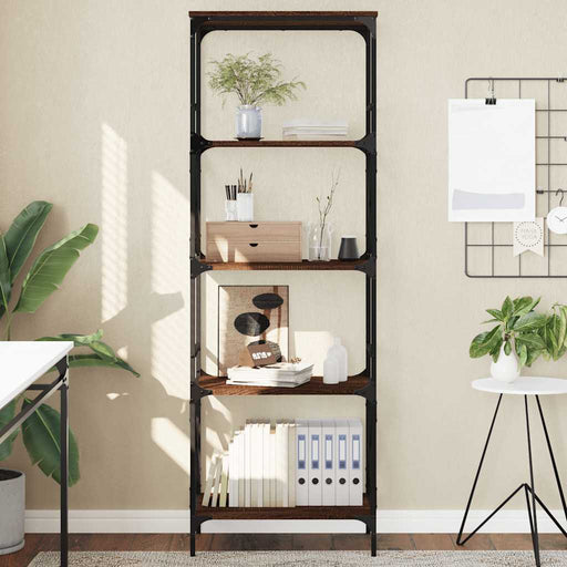 Bibliotecă 5 niveluri, stejar maro, 59x35x171cm, lemn prelucrat - WALTI WALTI