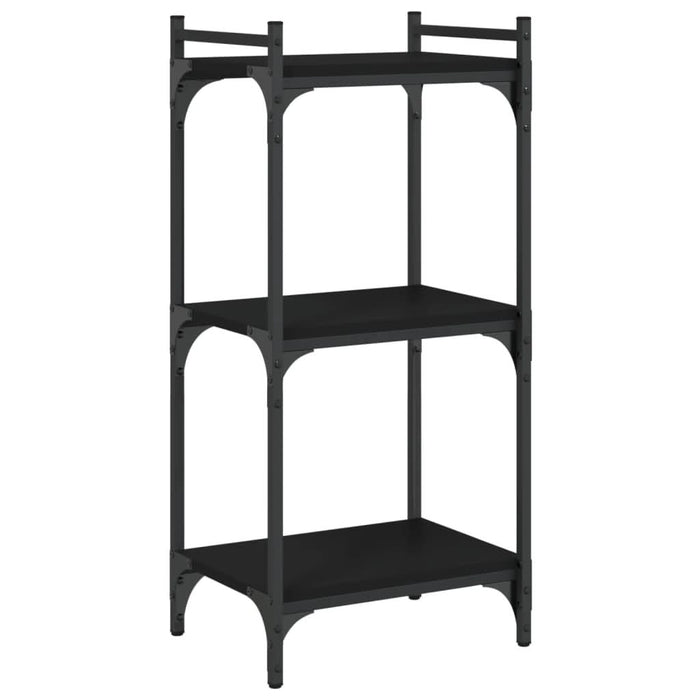 Bibliotecă cu 3 niveluri, negru, 40x30x86 cm, lemn prelucrat - WALTI WALTI