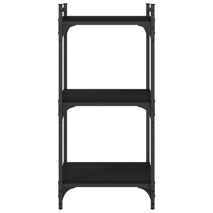 Bibliotecă cu 3 niveluri, negru, 40x30x86 cm, lemn prelucrat - WALTI WALTI