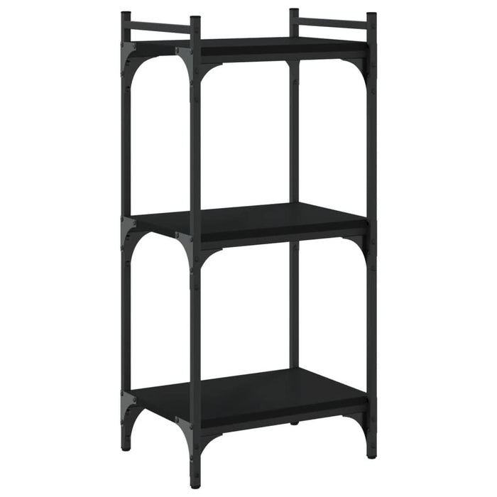 Bibliotecă cu 3 niveluri, negru, 40x30x86 cm, lemn prelucrat - WALTI WALTI