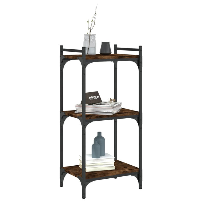 Bibliotecă 3 niveluri stejar afumat 40x30x86 cm, lemn prelucrat - WALTI WALTI