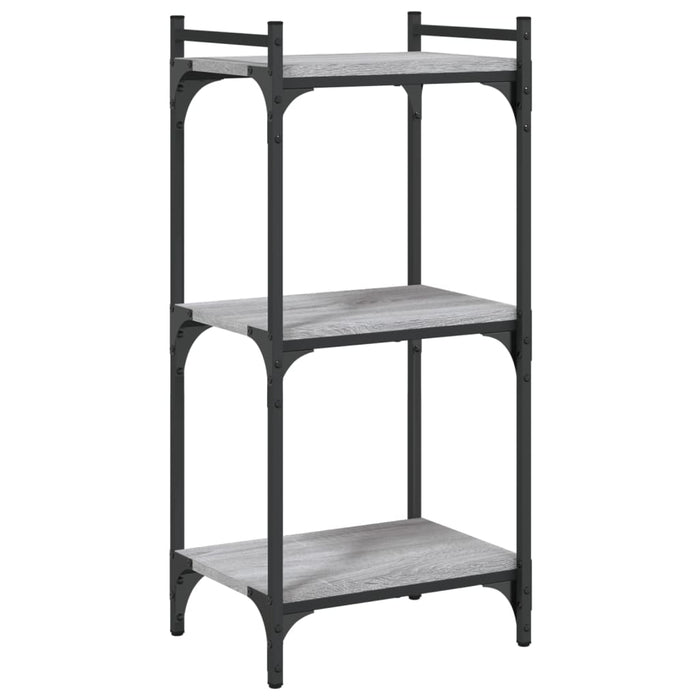 Bibliotecă cu 3 niveluri gri sonoma 40x30x86 cm, lemn prelucrat - WALTI WALTI