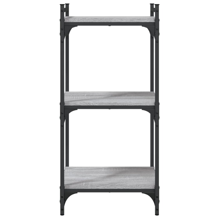 Bibliotecă cu 3 niveluri gri sonoma 40x30x86 cm, lemn prelucrat - WALTI WALTI