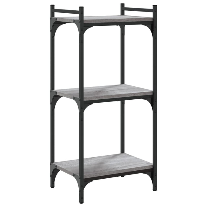 Bibliotecă cu 3 niveluri gri sonoma 40x30x86 cm, lemn prelucrat - WALTI WALTI