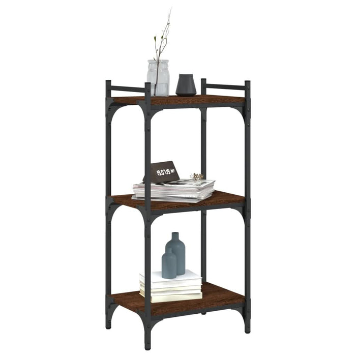 Bibliotecă 3 niveluri, stejar maro 40x30x86 cm, lemn prelucrat - WALTI WALTI