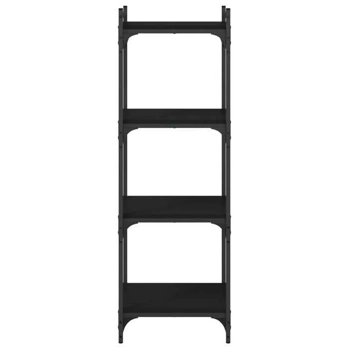 Bibliotecă cu 4 niveluri, negru, 40x30x120 cm, lemn prelucrat - WALTI WALTI