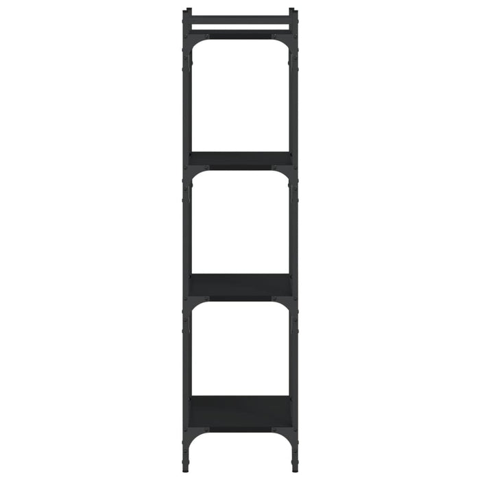 Bibliotecă cu 4 niveluri, negru, 40x30x120 cm, lemn prelucrat - WALTI WALTI
