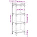 Bibliotecă cu 4 niveluri, negru, 40x30x120 cm, lemn prelucrat - WALTI WALTI