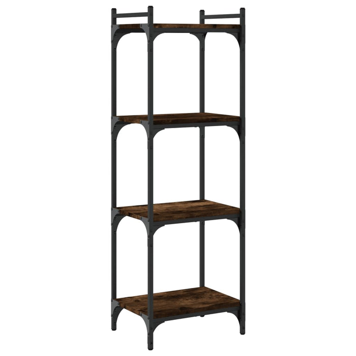 Bibliotecă 4 niveluri stejar afumat 40x30x120 cm lemn prelucrat - WALTI WALTI