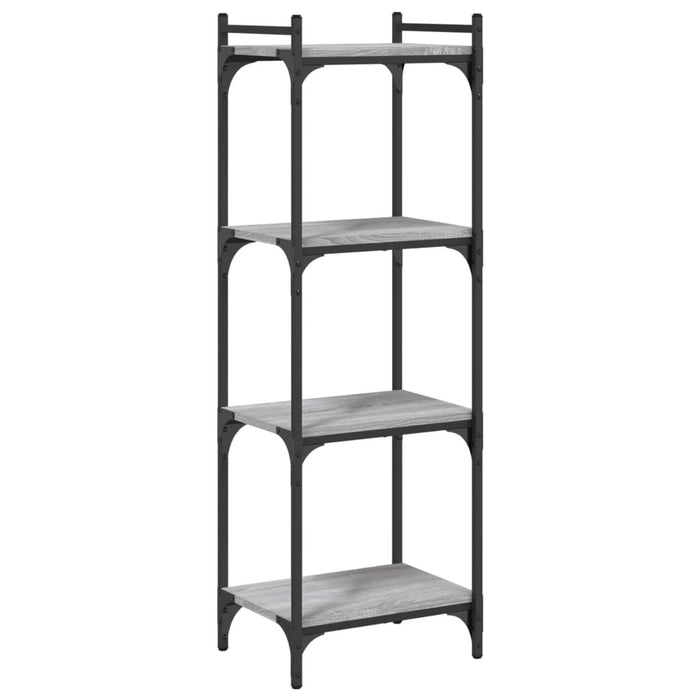 Bibliotecă cu 4 niveluri gri sonoma 40x30x120 cm lemn prelucrat - WALTI WALTI