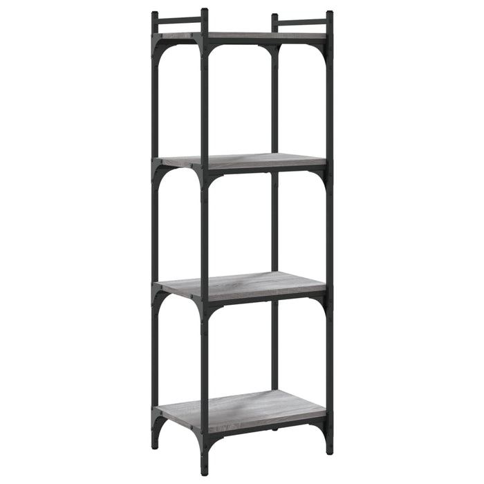 Bibliotecă cu 4 niveluri gri sonoma 40x30x120 cm lemn prelucrat - WALTI WALTI