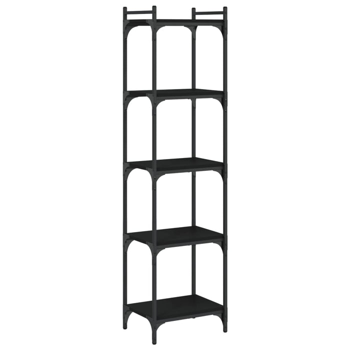 Bibliotecă cu 5 niveluri, negru, 40x30x154 cm, lemn prelucrat - WALTI WALTI