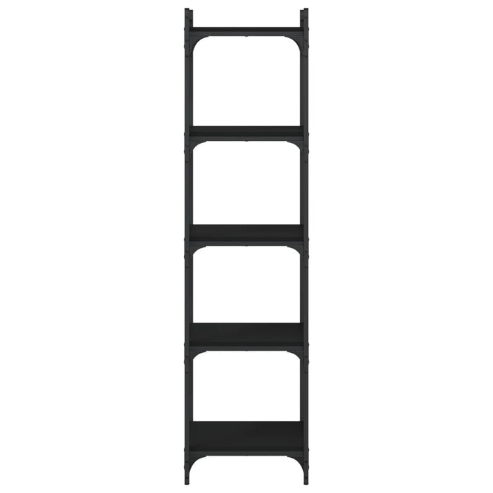 Bibliotecă cu 5 niveluri, negru, 40x30x154 cm, lemn prelucrat - WALTI WALTI