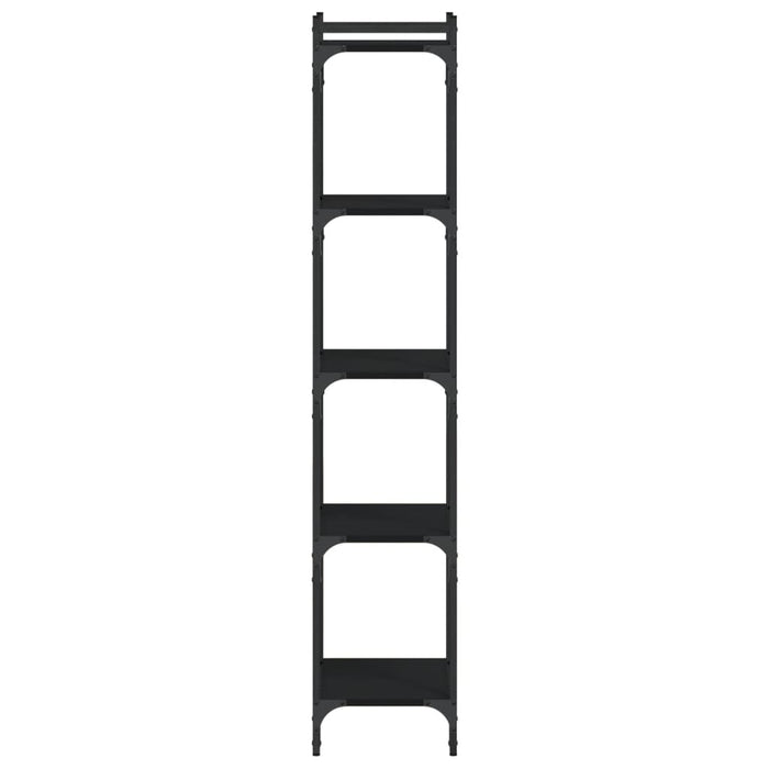 Bibliotecă cu 5 niveluri, negru, 40x30x154 cm, lemn prelucrat - WALTI WALTI