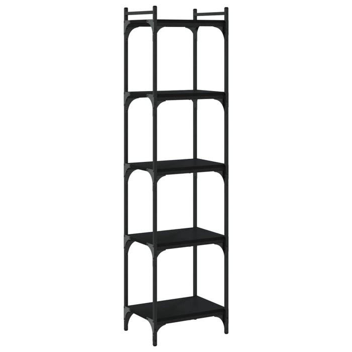 Bibliotecă cu 5 niveluri, negru, 40x30x154 cm, lemn prelucrat - WALTI WALTI