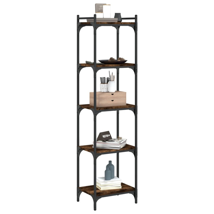 Bibliotecă 5 niveluri stejar afumat 40x30x154 cm lemn prelucrat - WALTI WALTI