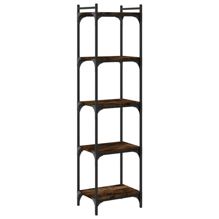 Bibliotecă 5 niveluri stejar afumat 40x30x154 cm lemn prelucrat - WALTI WALTI