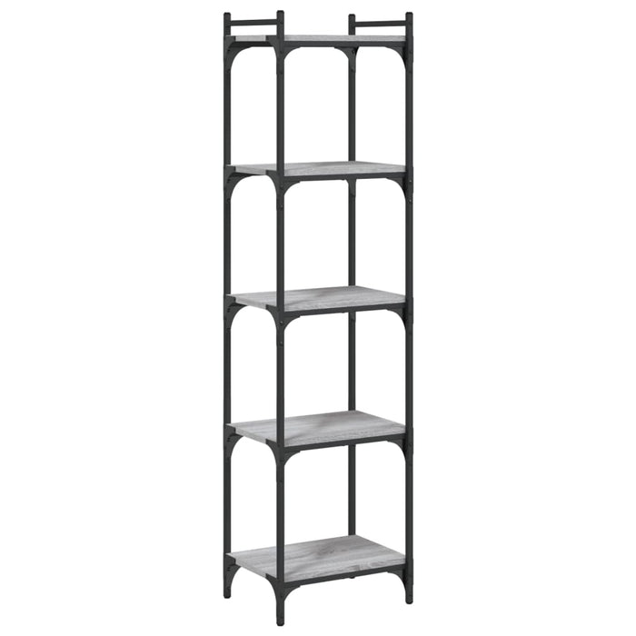 Bibliotecă cu 5 niveluri gri sonoma 40x30x154 cm lemn prelucrat - WALTI WALTI