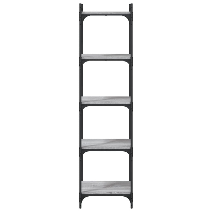 Bibliotecă cu 5 niveluri gri sonoma 40x30x154 cm lemn prelucrat - WALTI WALTI