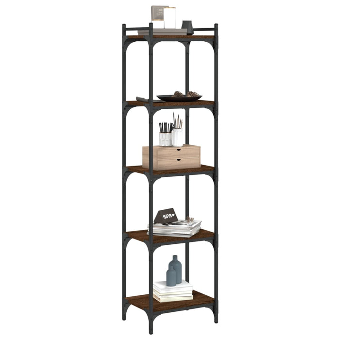 Bibliotecă 5 niveluri, stejar maro 40x30x154 cm, lemn prelucrat - WALTI WALTI