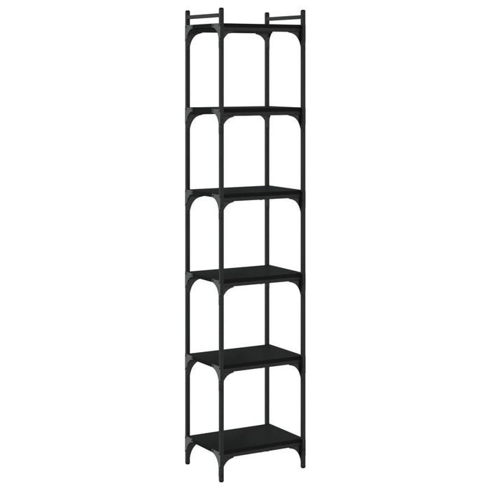 Bibliotecă cu 6 niveluri, negru, 40x30x188 cm, lemn prelucrat - WALTI WALTI