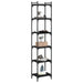 Bibliotecă cu 6 niveluri, negru, 40x30x188 cm, lemn prelucrat - WALTI WALTI