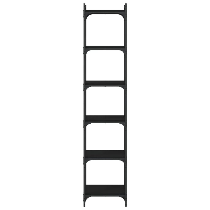 Bibliotecă cu 6 niveluri, negru, 40x30x188 cm, lemn prelucrat - WALTI WALTI