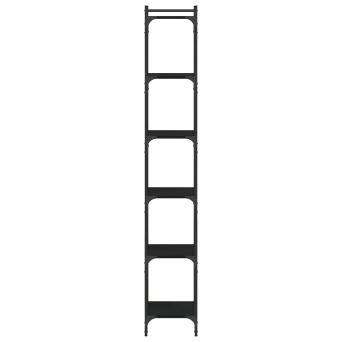 Bibliotecă cu 6 niveluri, negru, 40x30x188 cm, lemn prelucrat - WALTI WALTI
