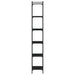 Bibliotecă cu 6 niveluri, negru, 40x30x188 cm, lemn prelucrat - WALTI WALTI