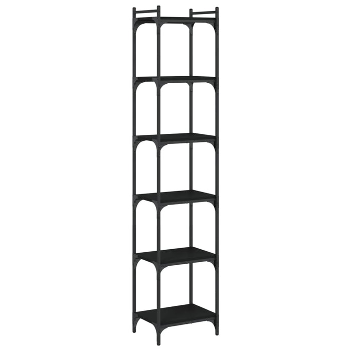 Bibliotecă cu 6 niveluri, negru, 40x30x188 cm, lemn prelucrat - WALTI WALTI