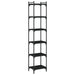 Bibliotecă cu 6 niveluri, negru, 40x30x188 cm, lemn prelucrat - WALTI WALTI