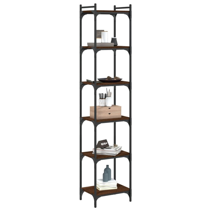 Bibliotecă 6 niveluri, stejar maro 40x30x188 cm, lemn prelucrat WALTI