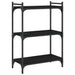 Bibliotecă cu 3 niveluri, negru, 60x30x86 cm, lemn prelucrat - WALTI WALTI