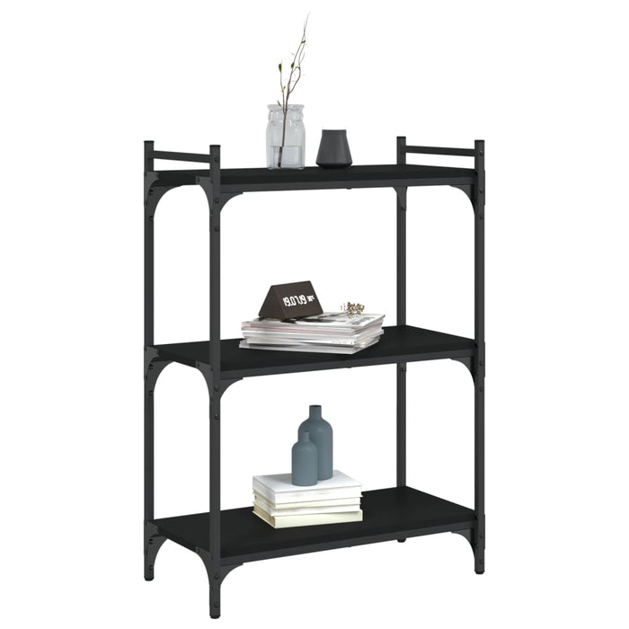 Bibliotecă cu 3 niveluri, negru, 60x30x86 cm, lemn prelucrat - WALTI WALTI