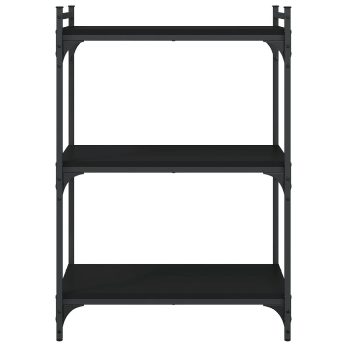 Bibliotecă cu 3 niveluri, negru, 60x30x86 cm, lemn prelucrat - WALTI WALTI