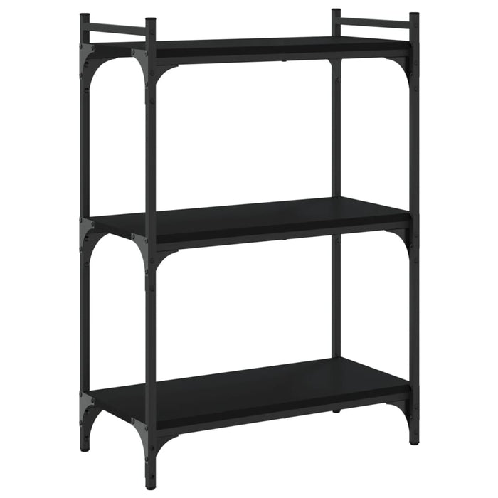 Bibliotecă cu 3 niveluri, negru, 60x30x86 cm, lemn prelucrat - WALTI WALTI