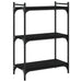 Bibliotecă cu 3 niveluri, negru, 60x30x86 cm, lemn prelucrat - WALTI WALTI