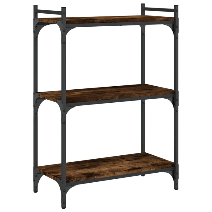 Bibliotecă 3 niveluri stejar fumuriu 60x30x86 cm lemn prelucrat WALTI