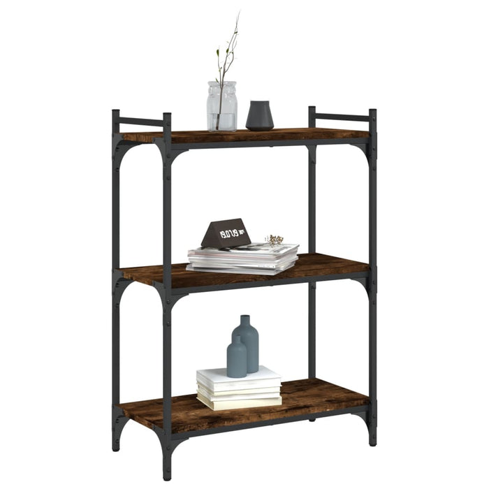 Bibliotecă 3 niveluri stejar fumuriu 60x30x86 cm lemn prelucrat WALTI